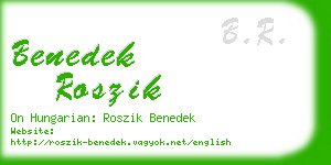 benedek roszik business card